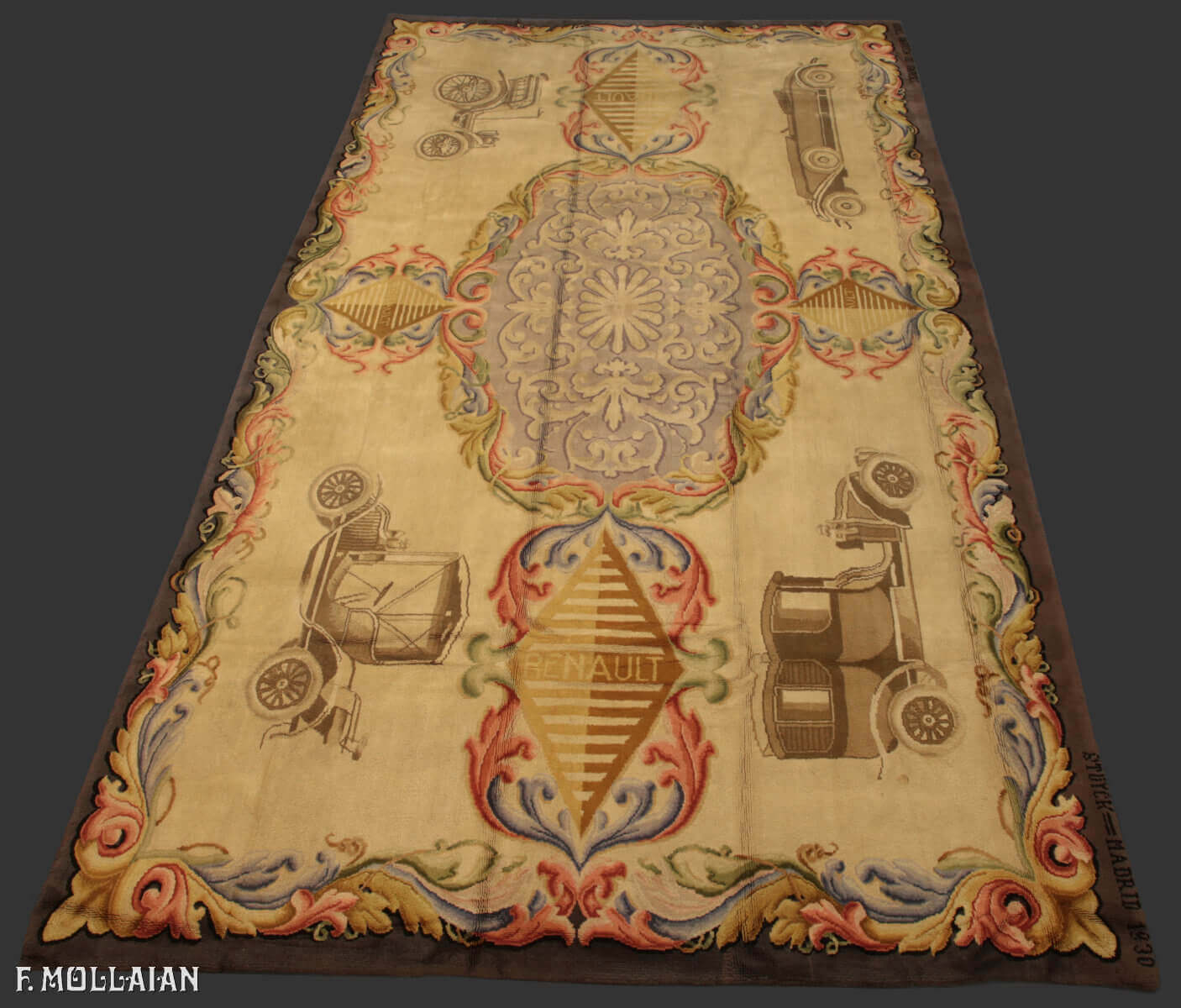 A Very Large Antique Spanish Carpet “RENAULT” n°:47639616